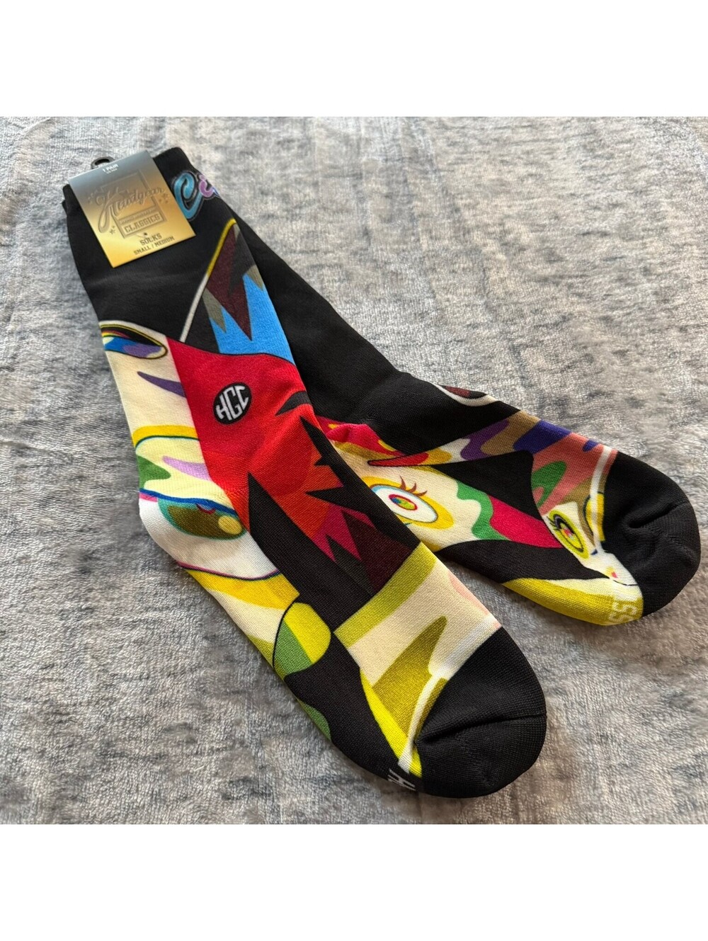 Headgear Classics Men's Black Multi-Color Small/Medium Combed Cotton Socks